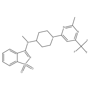 N-methyl-N-[1-[2-methyl-6-(trifluoromethyl)pyrimidin-4-yl]piperidin-4-yl]-1,1-dioxo-1,2-benzothiazol-3-amine结构式
