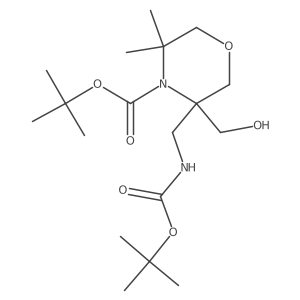 Tert-butyl 3-({[(tert-butoxy)carbonyl]amino}methyl)-3-(hydroxymethyl)-5,5-dimethylmorpholine-4-carboxylate Structure