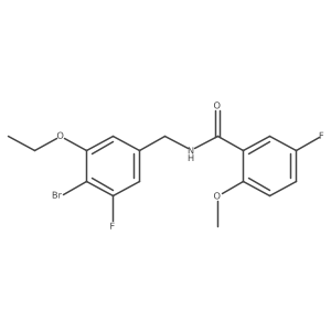 N-[(4-bromo-3-ethoxy-5-fluorophenyl)methyl]-5-fluoro-2-methoxybenzamide结构式