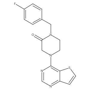 1-[(4-Fluorophenyl)methyl]-4-{thieno[3,2-d]pyrimidin-4-yl}piperazin-2-one Structure