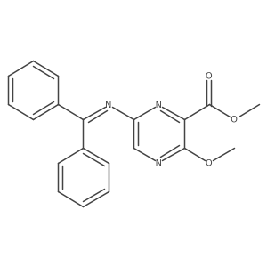 Methyl 6-((diphenylmethylene)amino)-3-methoxypyrazine-2-carboxylate结构式