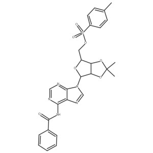 Adenosine, N-benzoyl-2a(2),3a(2)-O-(1-methylethylidene)-, 5a(2)-(4-methylbenzenesulfonate) Structure