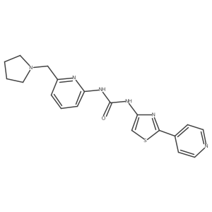 1-(2-Pyridin-4-yl-thiazol-4-yl)-3-(6-pyrrolidin-1-ylmethyl-pyridin-2-yl)urea Structure