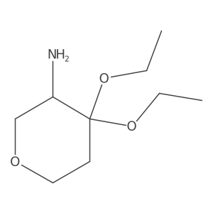 4,4-diethoxytetrahydro-2H-pyran-3-amine结构式