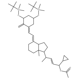 [(1R,4R)-4-[(1R,3aS,4Z,7aR)-4-[(2Z)-2-[(3S,5R)-3,5-bis[[tert-butyl(dimethyl)silyl]oxy]-2-methylidenecyclohexylidene]ethylidene]-7a-methyl-2,3,3a,5,6,7-hexahydro-1H-inden-1-yl]-1-cyclopropylpent-2-enyl] acetate结构式