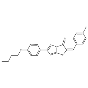 (5E)-2-(4-butoxyphenyl)-5-(4-fluorobenzylidene)[1,3]thiazolo[3,2-b][1,2,4]triazol-6(5H)-one结构式