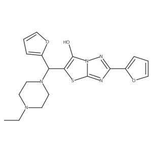 5-((4-Ethylpiperazin-1-yl)(furan-2-yl)methyl)-2-(furan-2-yl)thiazolo[3,2-b][1,2,4]triazol-6-ol Structure