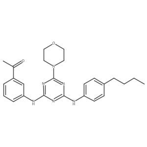 1-(3-((4-((4-Butylphenyl)amino)-6-morpholino-1,3,5-triazin-2-yl)amino)phenyl)ethanone Structure