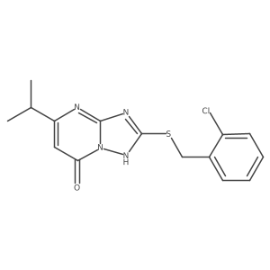 2-[(2-chlorobenzyl)thio]-5-isopropyl[1,2,4]triazolo[1,5-a]pyrimidin-7(4H)-one结构式