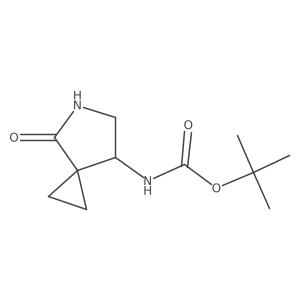 7-t-Butoxycarbonylamino-4-oxo-5-azaspiro[2.4]heptane结构式