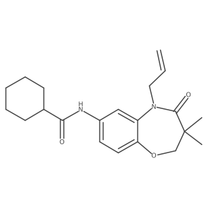 N-(5-allyl-3,3-dimethyl-4-oxo-2,3,4,5-tetrahydrobenzo[b][1,4]oxazepin-7-yl)cyclohexanecarboxamide结构式