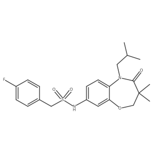1-(4-fluorophenyl)-N-(5-isobutyl-3,3-dimethyl-4-oxo-2,3,4,5-tetrahydrobenzo[b][1,4]oxazepin-8-yl)methanesulfonamide结构式