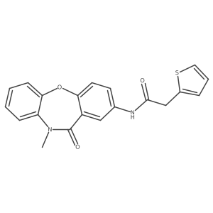 N-(10-methyl-11-oxo-10,11-dihydrodibenzo[b,f][1,4]oxazepin-2-yl)-2-(thiophen-2-yl)acetamide结构式
