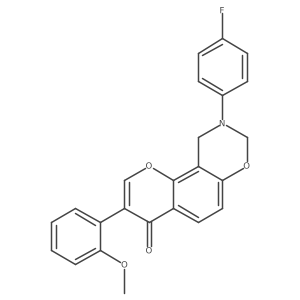9-(4-fluorophenyl)-3-(2-methoxyphenyl)-9,10-dihydrochromeno[8,7-e][1,3]oxazin-4(8H)-one结构式