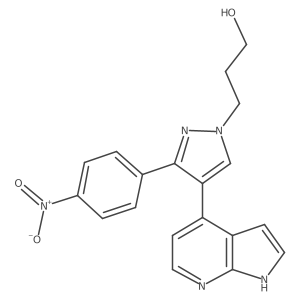 3-(3-(4-Nitrophenyl)-4-(1H-pyrrolo[2,3-b]pyridin-4-yl)-1H-pyrazol-1-yl)propan-1-ol结构式