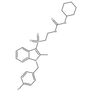 1-cyclohexyl-3-(2-((1-(4-fluorobenzyl)-2-methyl-1H-indol-3-yl)sulfonyl)ethyl)urea Structure