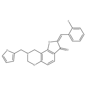 (Z)-2-(2-fluorobenzylidene)-8-(furan-2-ylmethyl)-8,9-dihydro-2H-benzofuro[7,6-e][1,3]oxazin-3(7H)-one Structure