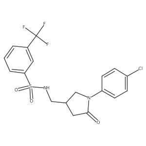 N-((1-(4-chlorophenyl)-5-oxopyrrolidin-3-yl)methyl)-3-(trifluoromethyl)benzenesulfonamide Structure