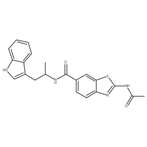 2-(acetylamino)-N~6~-[2-(1H-indol-3-yl)-1-methylethyl]-1,3-benzothiazole-6-carboxamide结构式