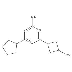 4-(3-Amino-azetidin-1-yl)-6-cyclopentyl-pyrimidin-2-ylamine结构式