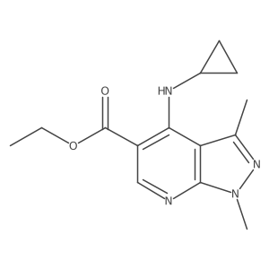 Ethyl 4-(cyclopropylamino)-1,3-dimethyl-1h-pyrazolo[3,4-b]pyridine-5-carboxylate结构式