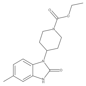 Ethyl 4-(5-methyl-2-oxo-1-benzimidazolinyl)piperidine-1-carboxylate结构式