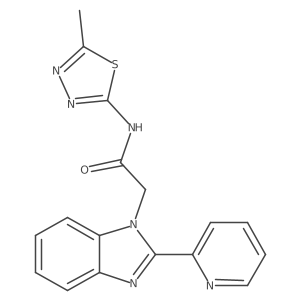 Cc1nnc(NC(=O)Cn2c(-c3ccccn3)nc3ccccc32)s1结构式