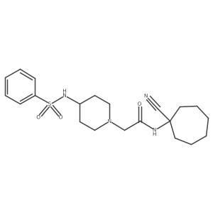 2-[4-(benzenesulfonamido)piperidin-1-yl]-N-(1-cyanocycloheptyl)acetamide Structure