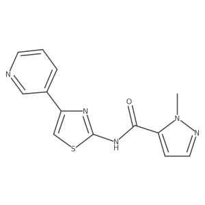 1-methyl-N-(4-(pyridin-3-yl)thiazol-2-yl)-1H-pyrazole-5-carboxamide结构式