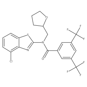 N-(4-chlorobenzo[d]thiazol-2-yl)-N-((tetrahydrofuran-2-yl)methyl)-3,5-bis(trifluoromethyl)benzamide Structure