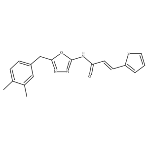 (E)-N-(5-(3,4-dimethylbenzyl)-1,3,4-oxadiazol-2-yl)-3-(thiophen-2-yl)acrylamide结构式