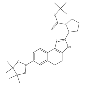(S)-tert-butyl 2-(7-(4,4,5,5-tetramethyl-1,3,2-dioxaborolan-2-yl)-4,5-dihydro-1H-naphtho[1,2-d]imidazol-2-yl)pyrrolidine-1-carboxylate Structure