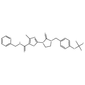 4-Methyl-2-(2-oxo-3-(4-(trifluoromethoxy)benzyl)imidazolidin-1-yl)-n-(pyridin-2-ylmethyl)thiazole-5-carboxamide Structure