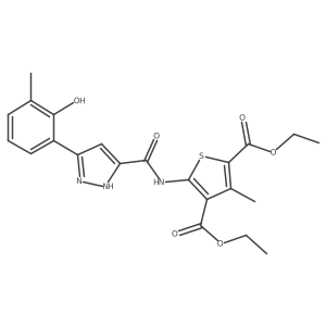 2,4-Diethyl 5-[[[5-(2-hydroxy-3-methylphenyl)-1H-pyrazol-3-yl]carbonyl]amino]-3-methyl-2,4-thiophenedicarboxylate Structure