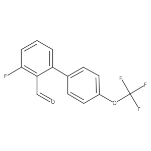 3-Fluoro-4'-(trifluoromethoxy)biphenyl-2-carboxaldehyde结构式