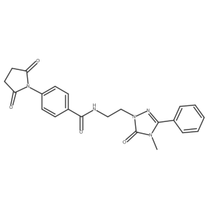4-(2,5-dioxopyrrolidin-1-yl)-N-(2-(4-methyl-5-oxo-3-phenyl-4,5-dihydro-1H-1,2,4-triazol-1-yl)ethyl)benzamide结构式
