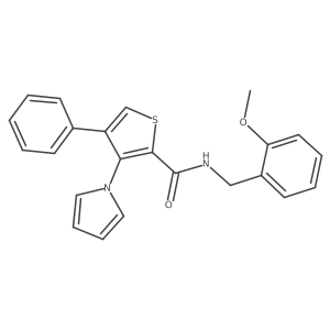 N-(2-methoxybenzyl)-4-phenyl-3-(1H-pyrrol-1-yl)thiophene-2-carboxamide结构式