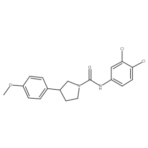 N-(3,4-dichlorophenyl)-3-(4-methoxyphenyl)pyrrolidine-1-carboxamide结构式