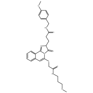 N-[(4-methoxyphenyl)methyl]-3-[5-({[(3-methoxypropyl)carbamoyl]methyl}sulfanyl)-3-oxo-2H,3H-imidazo[1,2-c]quinazolin-2-yl]propanamide Structure