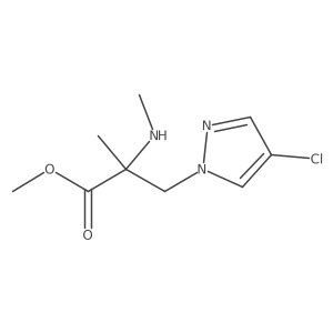 methyl 3-(4-chloro-1H-pyrazol-1-yl)-2-methyl-2-(methylamino)propanoate结构式