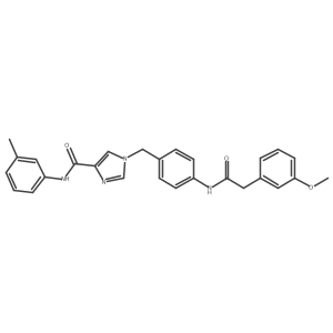 1-({4-[2-(3-methoxyphenyl)acetamido]phenyl}methyl)-N-(3-methylphenyl)-1H-imidazole-4-carboxamide结构式