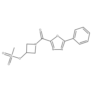1-(5-Phenyl-1,3,4-oxadiazole-2-carbonyl)azetidin-3-yl methanesulfonate结构式