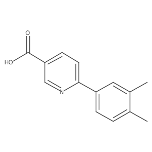 6-(3,4-Dimethylphenyl)pyridine-3-carboxylic acid结构式