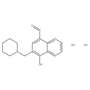 (5Z)-5-(hydroxyimino)-7-[(piperidin-1-yl)methyl]-5,8-dihydroquinolin-8-one dihydrochloride结构式