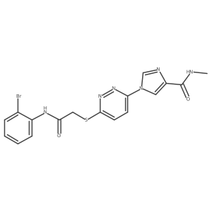 1-(6-((2-((2-bromophenyl)amino)-2-oxoethyl)thio)pyridazin-3-yl)-N-methyl-1H-imidazole-4-carboxamide结构式