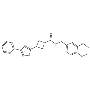 N-(3,4-dimethoxybenzyl)-3-(3-(pyrimidin-2-yl)-1,2,4-oxadiazol-5-yl)azetidine-1-carboxamide结构式