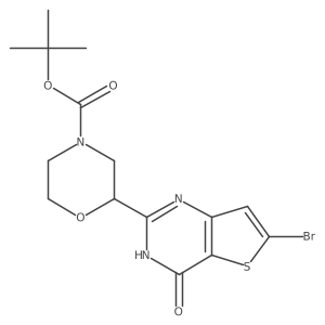 Tert-butyl 2-(6-bromo-4-oxo-3,4-dihydrothieno[3,2-d]pyrimidin-2-yl)morpholine-4-carboxylate Structure