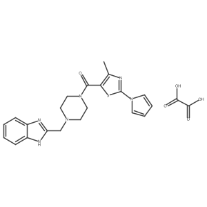 (4-((1H-benzo[d]imidazol-2-yl)methyl)piperazin-1-yl)(4-methyl-2-(1H-pyrrol-1-yl)thiazol-5-yl)methanone oxalate结构式