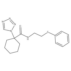 N-[2-(phenylsulfanyl)ethyl]-1-(1H-1,2,3,4-tetraazol-1-yl)-1-cyclohexanecarboxamide Structure