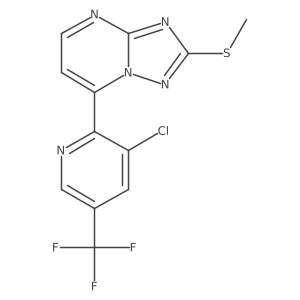 3-Chloro-2-[2-(methylsulfanyl)-[1,2,4]triazolo[1,5-a]pyrimidin-7-yl]-5-(trifluoromethyl)pyridine结构式